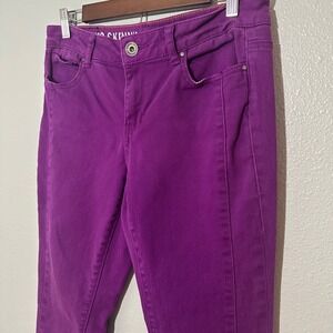 DKNY Jeans Soho Skinny Purple Pants Womens Size 6 Stretch Mid Rise Denim